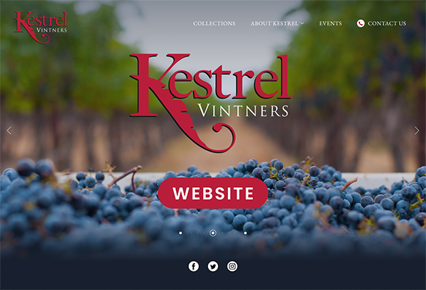 Kestrel Vintners Winery Webstie Design