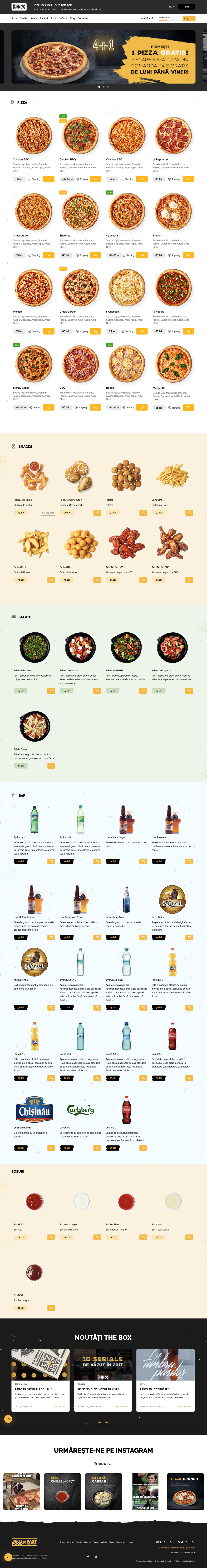 the box website design for pizza delivery
