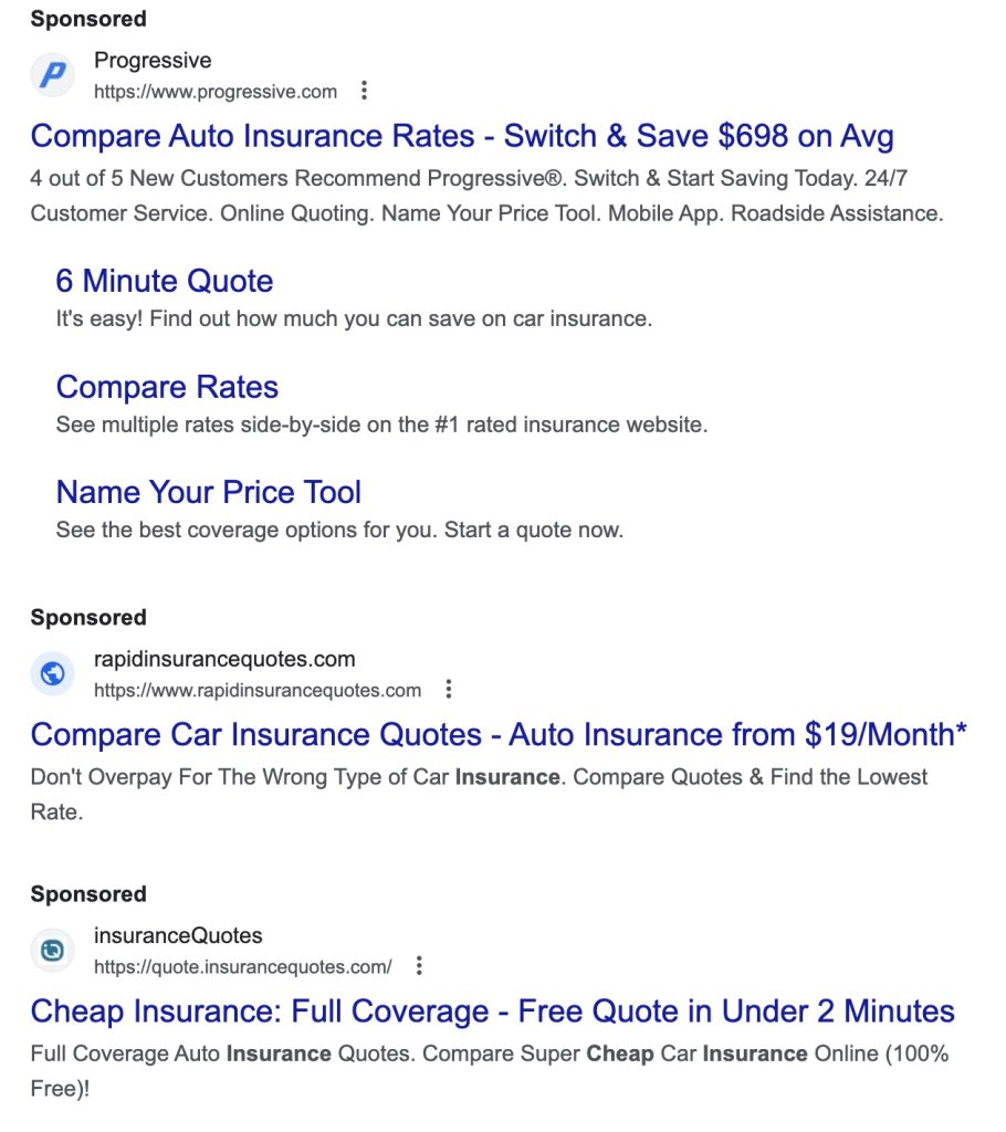 ppc for insurance cos
