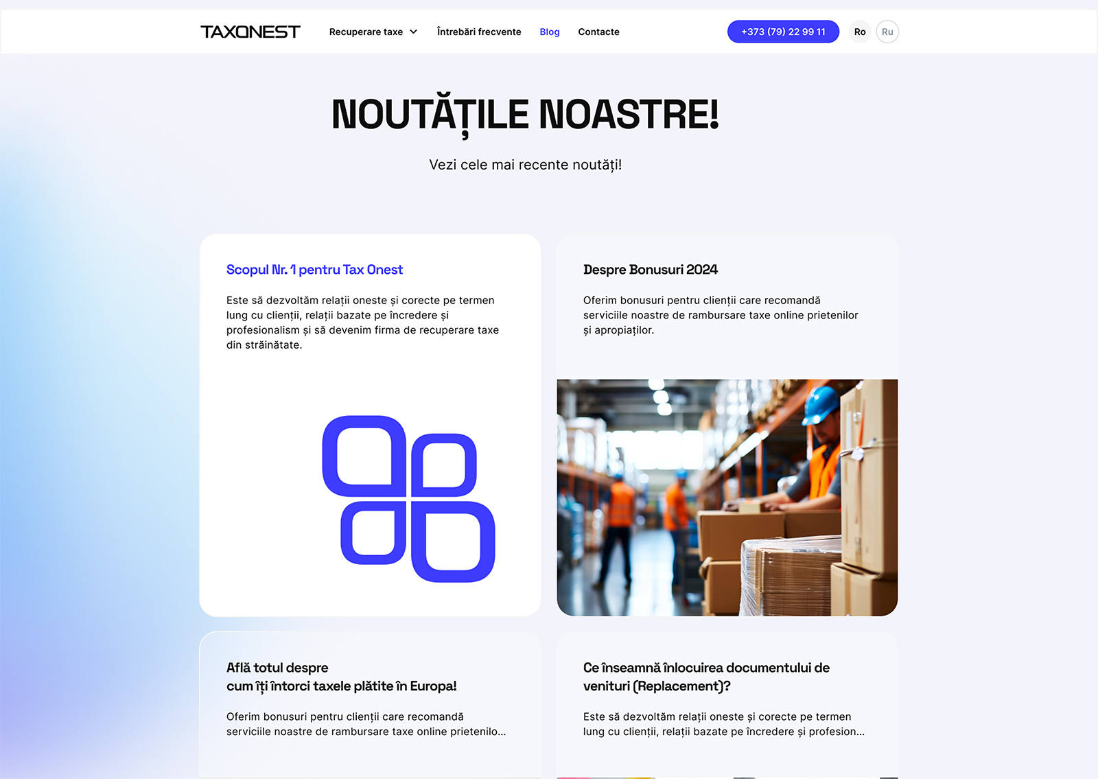 tax onest blog design