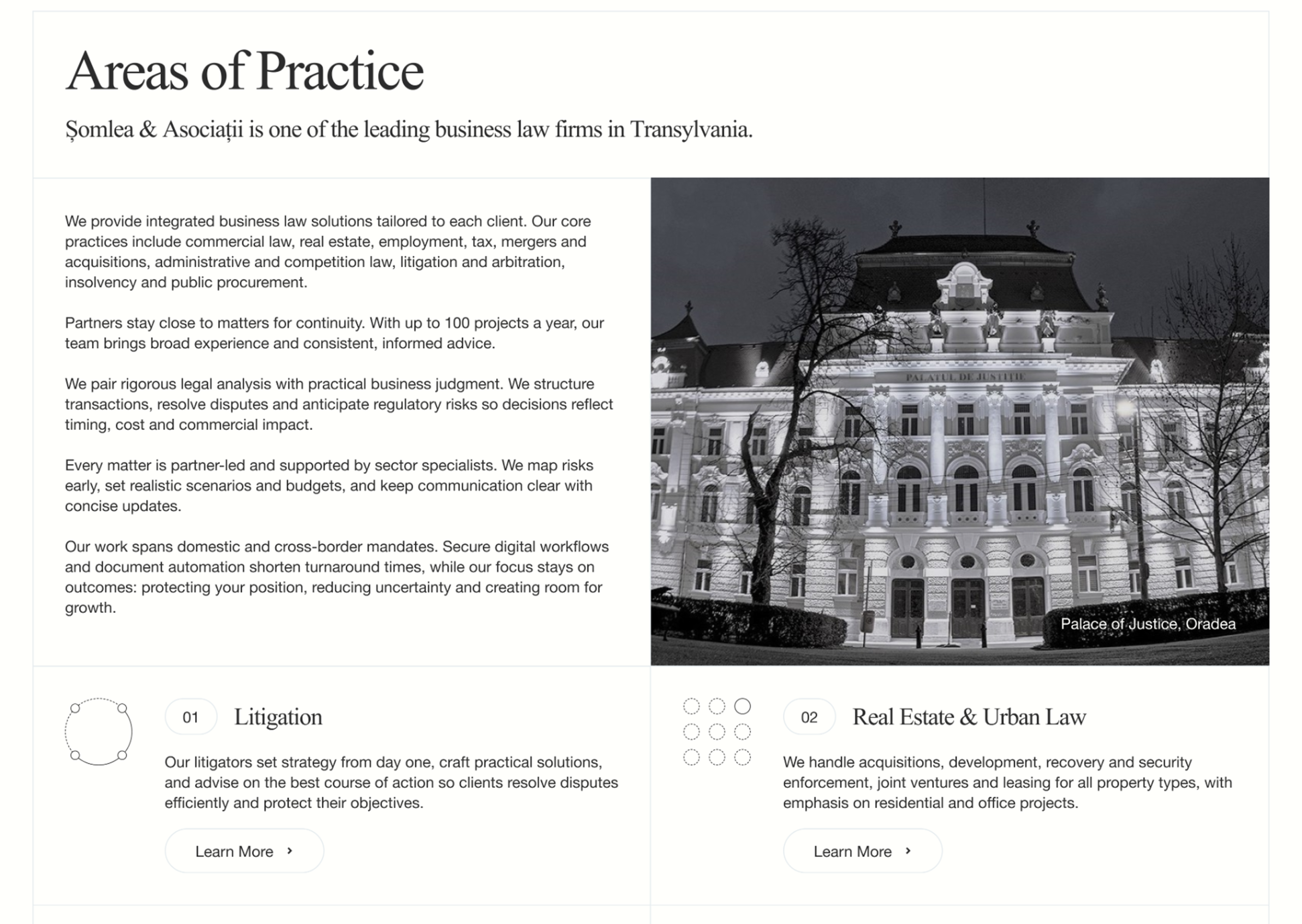 law website for areas of practice