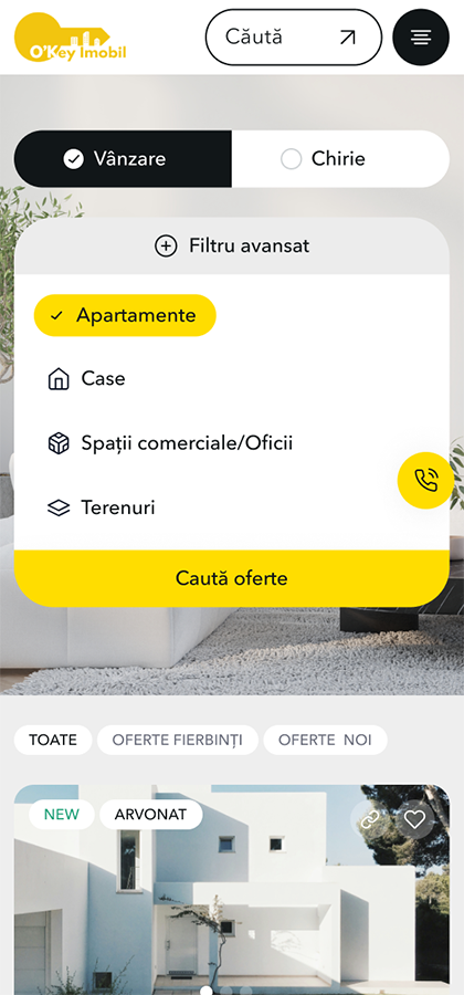 real estate homepage preview mobile