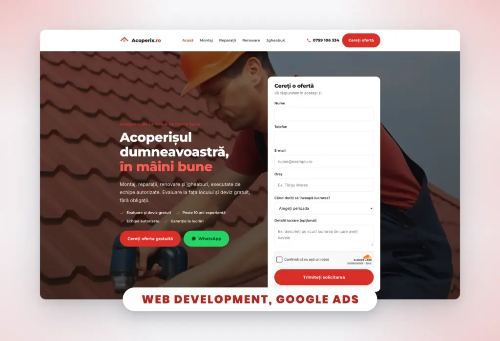 Acoperix.ro: Roofing Website & Google Ads