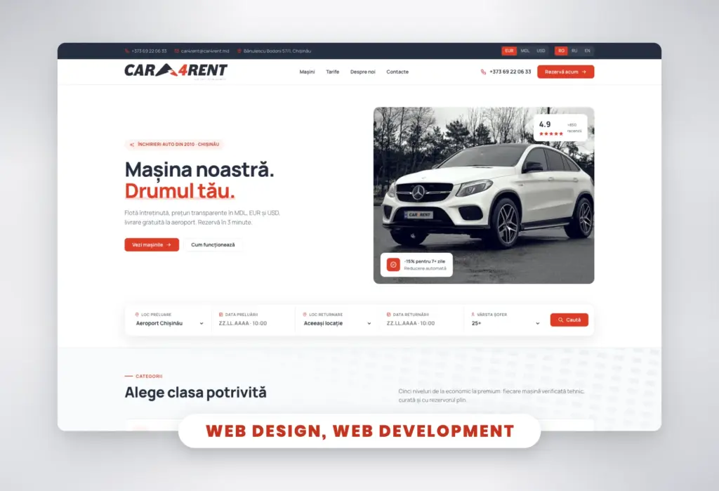 Car4Rent: Car Rental Website with Online Booking