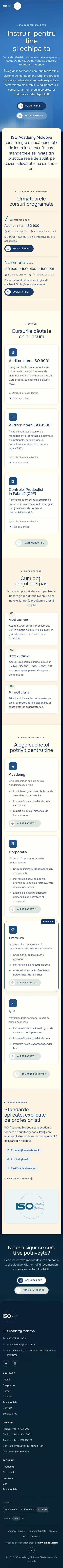 ISO Academy Moldova mobile homepage screenshot