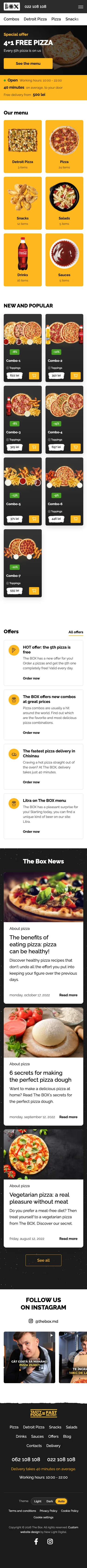 Скриншот главной страницы The BOX на мобильном